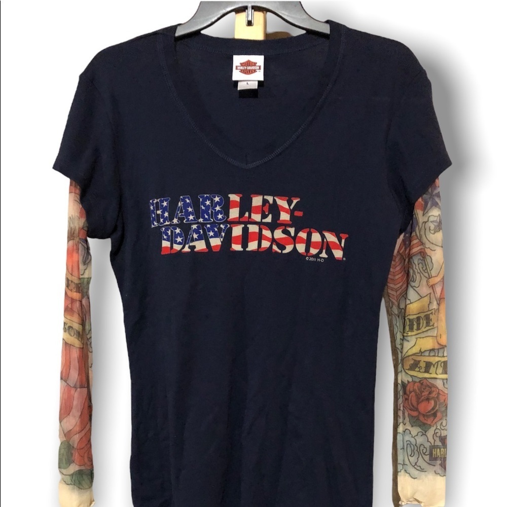 [HARLEY DAVIDSON] Shirt with Tattoo Sleeves